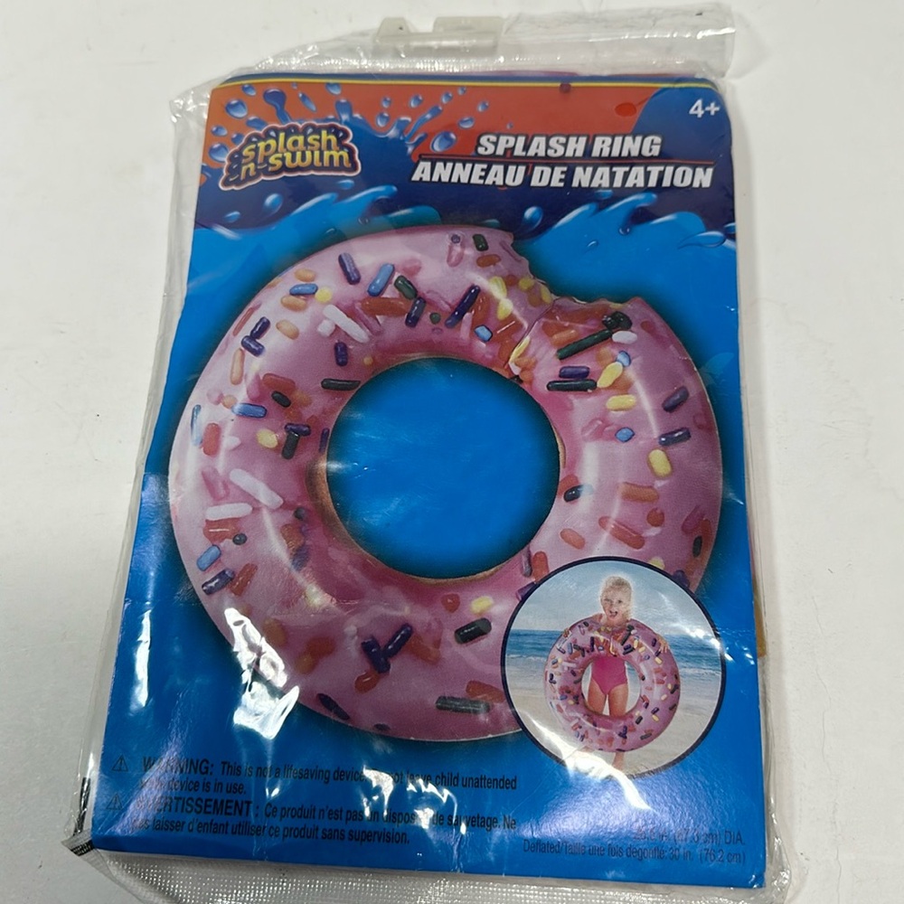 Kids' Splash Inflatable Ring in Doughnut Design